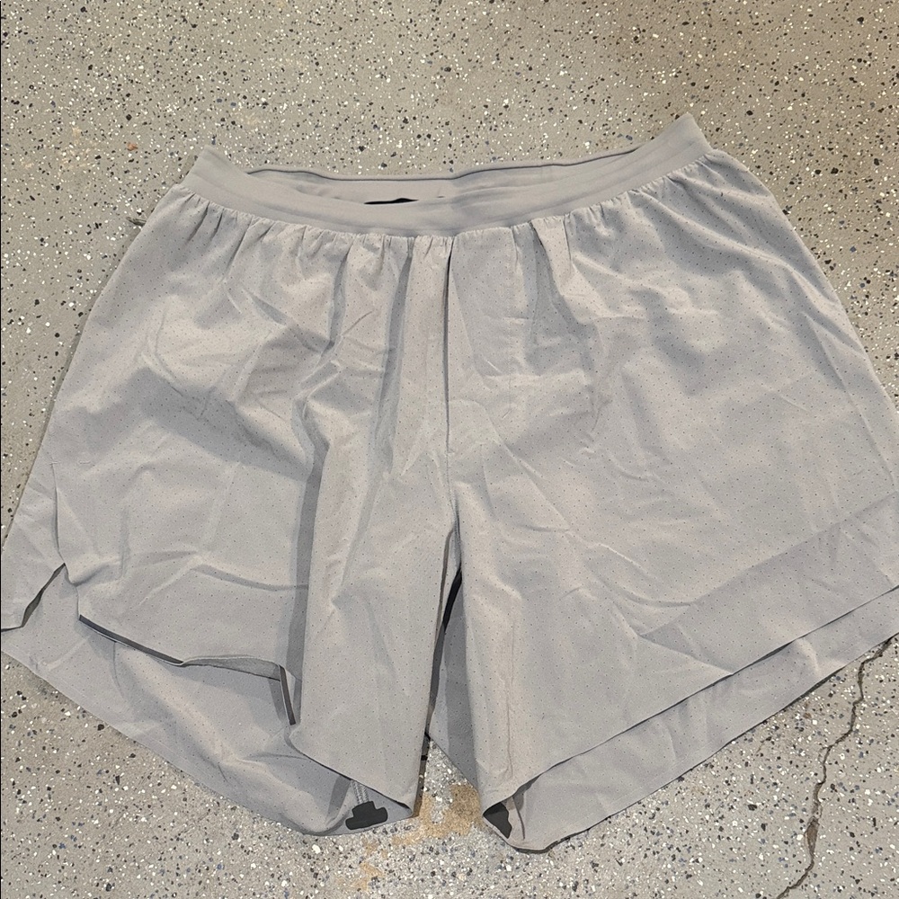 lululemon athletica Men's Light Gray Performance Running Shorts